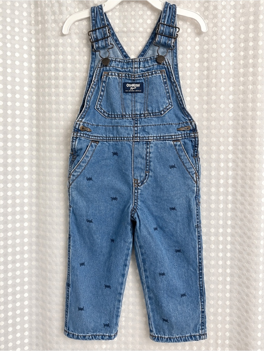 OshKosh B'gosh Light Blue Denim Kids Overalls with Embroidered Stars